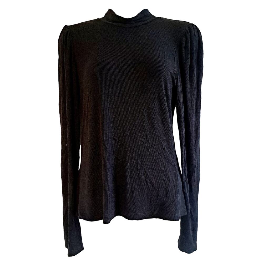 LNA Open Back Micro Rib Knit Top